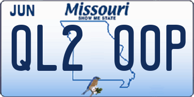 MO license plate QL2O0P