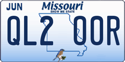 MO license plate QL2O0R