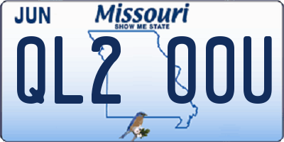 MO license plate QL2O0U