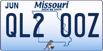 MO license plate QL2O0Z
