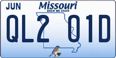 MO license plate QL2O1D