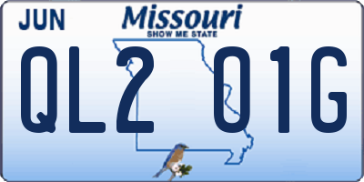 MO license plate QL2O1G