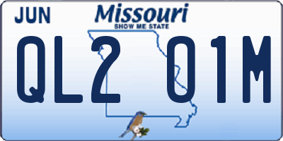 MO license plate QL2O1M