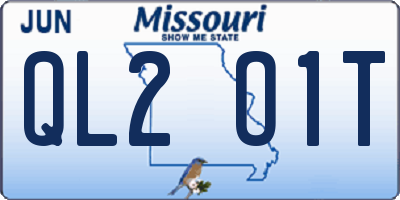 MO license plate QL2O1T