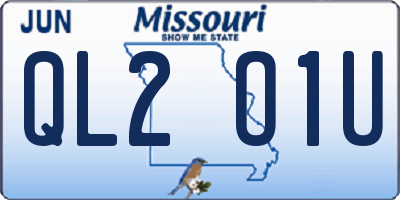 MO license plate QL2O1U