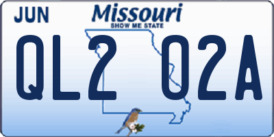 MO license plate QL2O2A