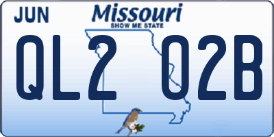 MO license plate QL2O2B