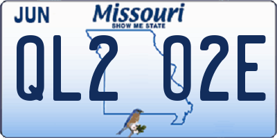 MO license plate QL2O2E