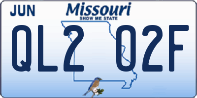 MO license plate QL2O2F
