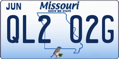 MO license plate QL2O2G