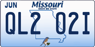 MO license plate QL2O2I