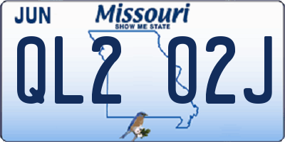 MO license plate QL2O2J