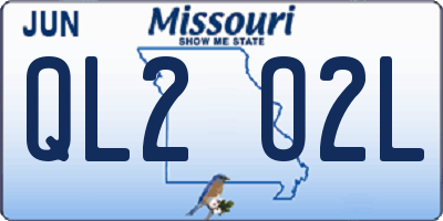 MO license plate QL2O2L