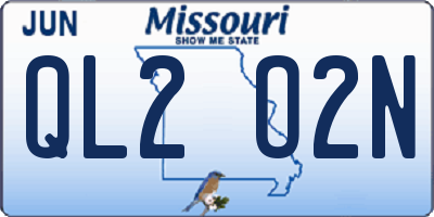MO license plate QL2O2N