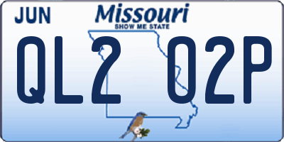 MO license plate QL2O2P
