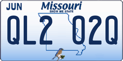 MO license plate QL2O2Q