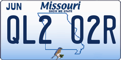 MO license plate QL2O2R