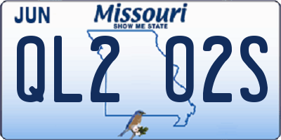 MO license plate QL2O2S