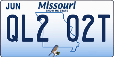 MO license plate QL2O2T