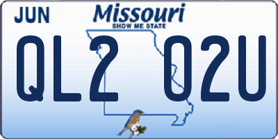 MO license plate QL2O2U