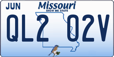 MO license plate QL2O2V