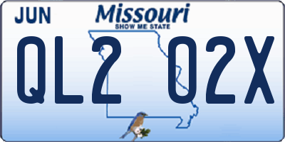 MO license plate QL2O2X