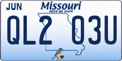 MO license plate QL2O3U
