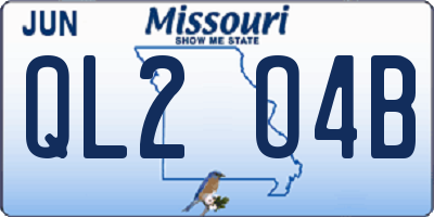 MO license plate QL2O4B