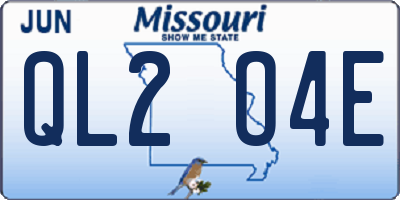 MO license plate QL2O4E