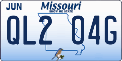 MO license plate QL2O4G