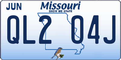 MO license plate QL2O4J