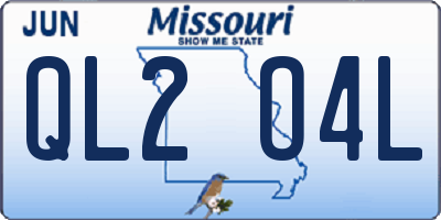 MO license plate QL2O4L