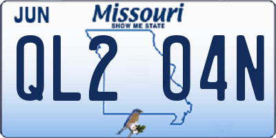 MO license plate QL2O4N