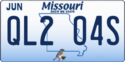 MO license plate QL2O4S