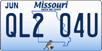 MO license plate QL2O4U