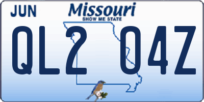 MO license plate QL2O4Z