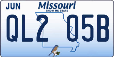 MO license plate QL2O5B