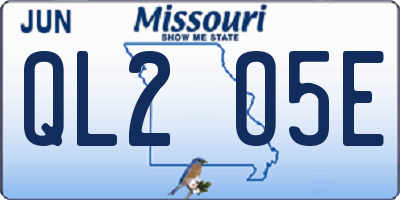 MO license plate QL2O5E