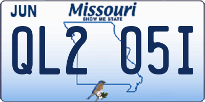 MO license plate QL2O5I