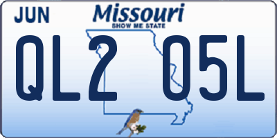 MO license plate QL2O5L