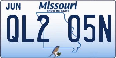 MO license plate QL2O5N