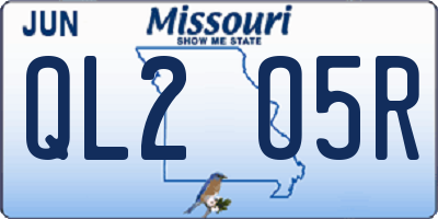 MO license plate QL2O5R