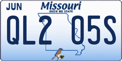 MO license plate QL2O5S