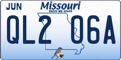 MO license plate QL2O6A