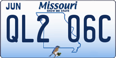 MO license plate QL2O6C