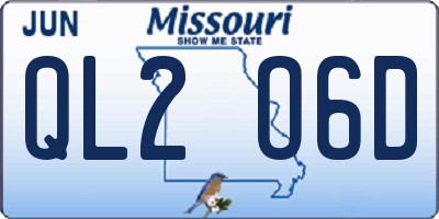 MO license plate QL2O6D