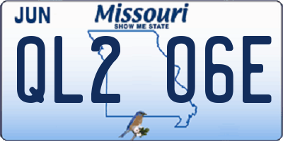 MO license plate QL2O6E