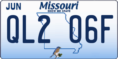 MO license plate QL2O6F