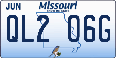 MO license plate QL2O6G