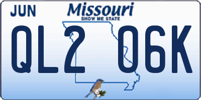 MO license plate QL2O6K